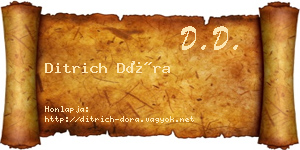 Ditrich Dóra névjegykártya